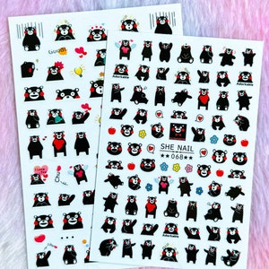 Bear Cartoon Nail Stickers