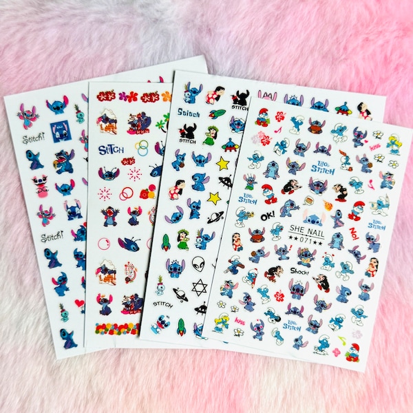 Stickers ongles dessin animé Stitch