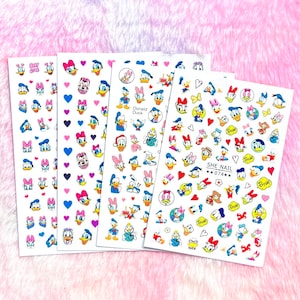 Pegatinas de arte de uñas de dibujos animados de pato