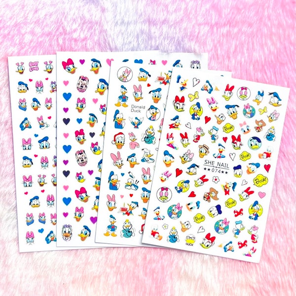 Duck Cartoon Nail Art Stickers