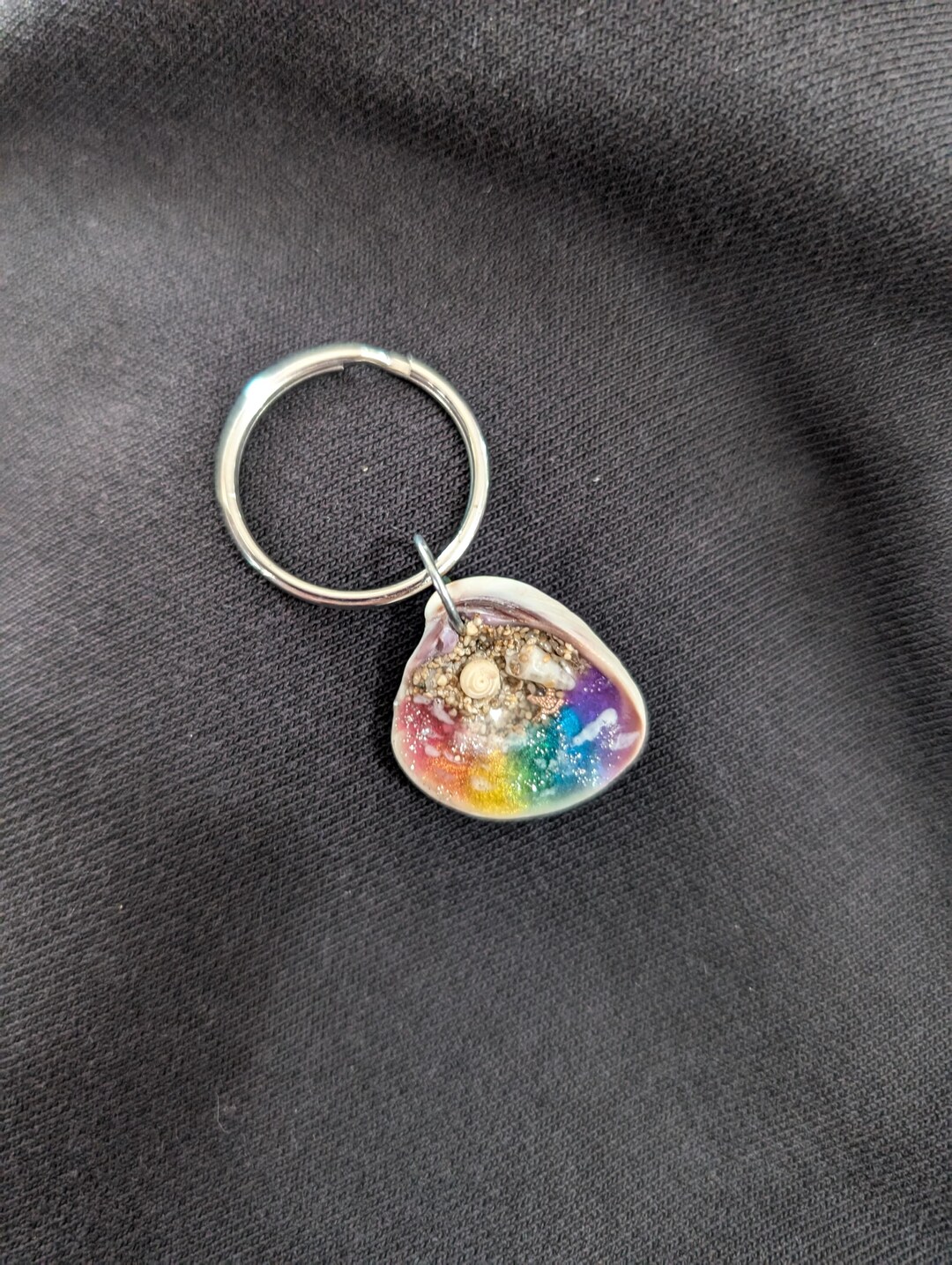 Hidden Beach Shell Keychain - Rainbow - Etsy