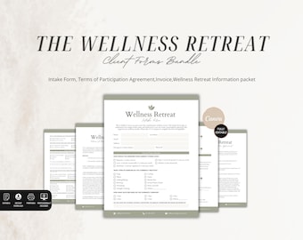 Wellness Retreat Forms Bundle,Editable Yoga Retreat Planning Template,Wellness Services Consent Form,Women's Retreat Planning Tool