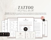Tattoo Client Forms Bundle Template for Tattoo Artists | Consent Form, Medical History, Aftercare Instructions,Client Intake & Release Forms