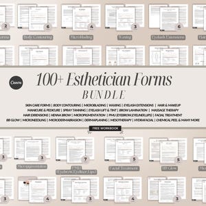 Mega Bundle de formulários de negócios de esteticista, formulário de consulta de esteticista, formulários de Medspa, formulários de consentimento de esteticista, instruções de cuidados posteriores