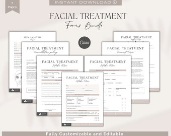 Formulaires modifiables pour les soins du visage, formulaires de consentement pour les soins de la peau (téléchargement numérique)