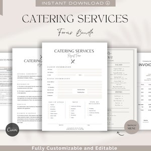Bearbeitbares Catering-Business-Bundle, Catering-Vereinbarung, Catering-Business, Catering-Bestellschein, Caterer-Service-Formular,CANVA