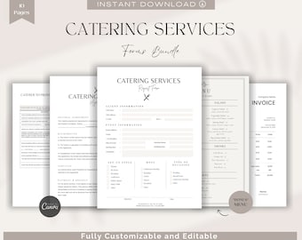 Editable Catering Services Forms Bundle (CANVA)