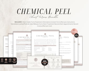 Chemical Peel Client Forms Bundle,Chemical Peel Consent Forms,Editable Esthetician Template,Facial Forms,Medical Spa Forms,Esthetician Forms
