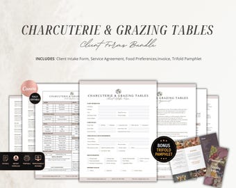 Charcuterie & Grazing Tables Client Forms Bundle,Editable Catering Businesses Forms Template Bundle,Event Party Rental/Supplies Intake Form