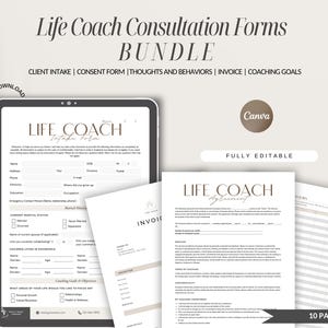 Life Coach Intake Forms,Life Coach Consent Form,Editable Life coach Forms Bundle,Coaching Business Forms,Life Coaching Forms Template