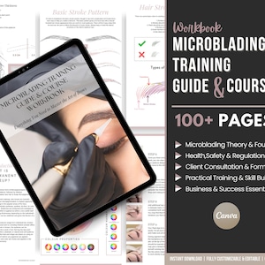 Microblading Training Guide & Workbook, Eyebrow Mapping (Digital Download)