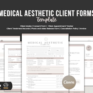 Plantilla de formulario de admisión de clientes de MedSpa, formularios médicos (CANVA)