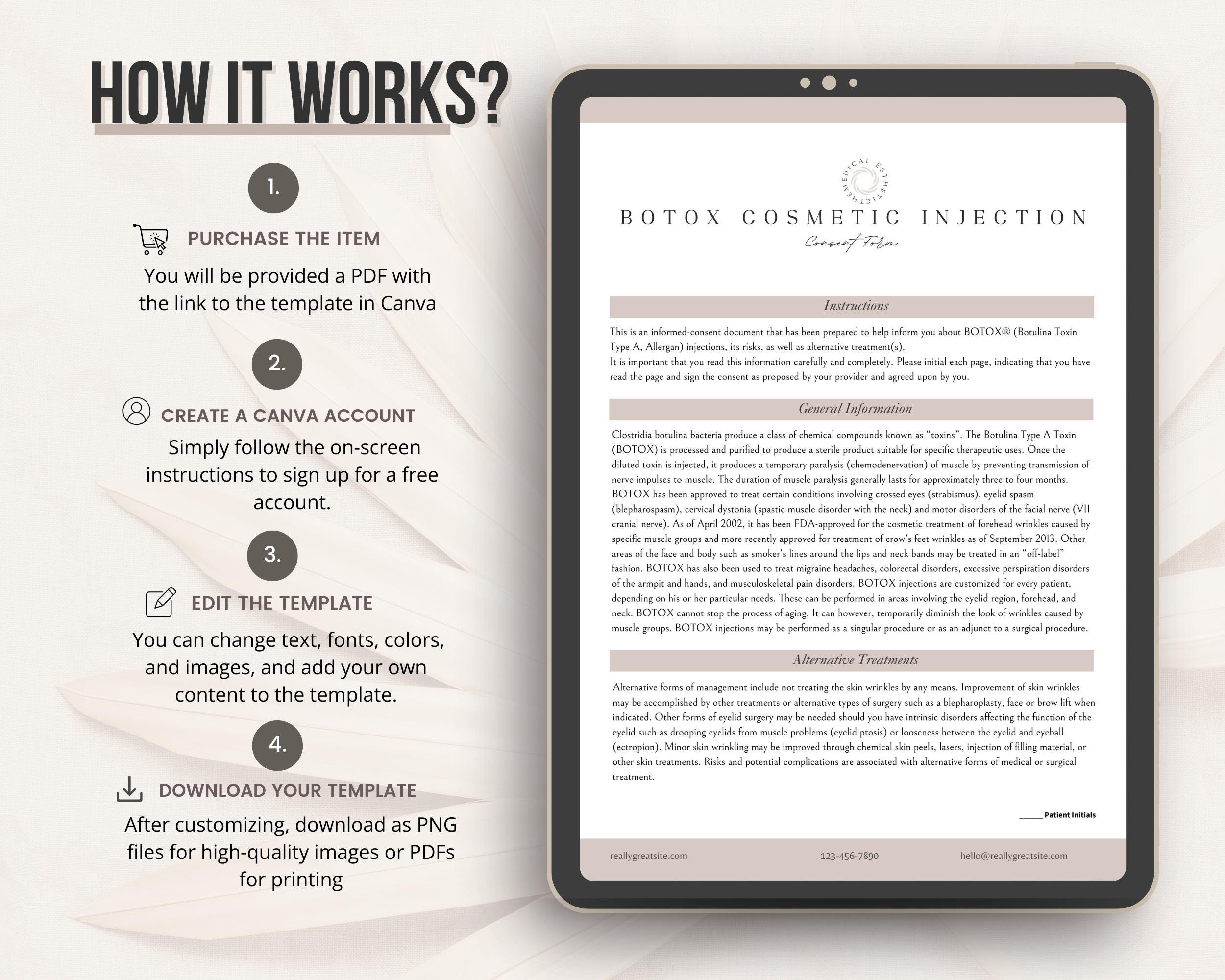 Botox and Filler Forms Template Bundle,nurse Injector Medspa Client ...