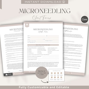Editable Microneedling Consent Forms,Mironeedling Consultation Forms,Microneedling Intake Forms,Esthetician Forms,Facial Consent Form Bundle