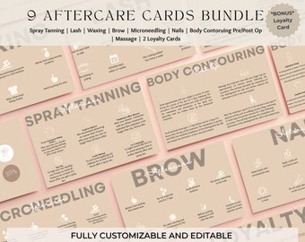 Aftercare Cards Bundle,Esthetician Aftercare Cards,Esthetician Template,Care Instructions,Aftercare PMU,Esthetician Template