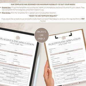 Editable Placenta Encapsulation Forms, Doula Business Templates (canva ...