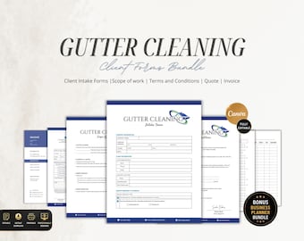 Gutter Cleaning Forms Bundle,Editable Gutter Service Agreement,Gutter Cleaning Business Forms Starter Kit,Printable Contractor Form Template