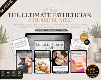 Esthetician Training Bundle | Microblading, Facials, Lash Extensions, Waxing Workbook (Digital Download)