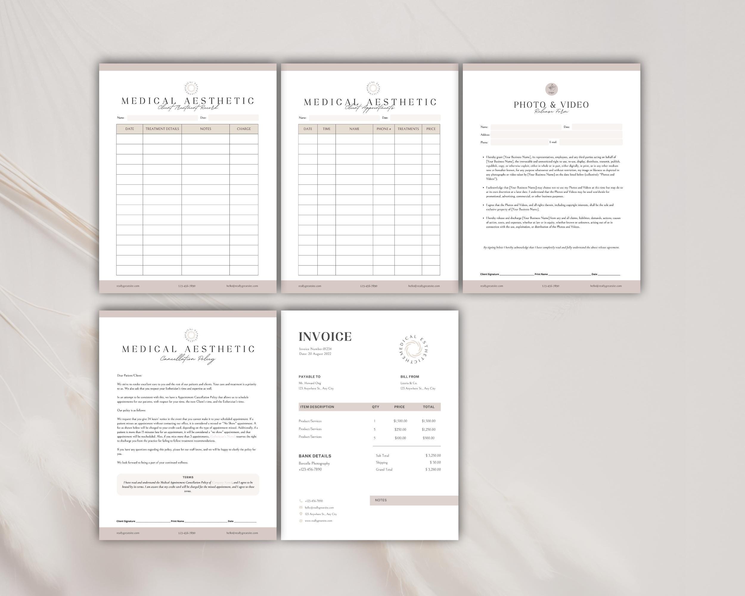 Botox and Filler Forms Template Bundle,nurse Injector Medspa Client ...