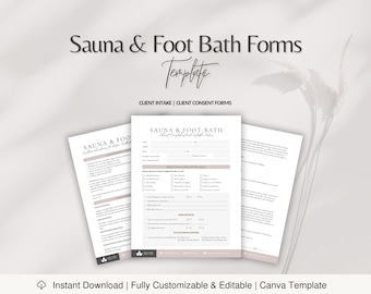 Formulario de admisión para sauna y pediluvio, consentimiento para spa (plantilla de Canva)