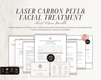 Laser Carbon Peel Facial Forms Bundle, Editable Med Spa Template