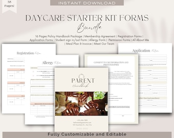 Comprehensive Daycare Kit Bundle,Daycare Starter Kit,Parent Handbook,Childcare forms,Daycare Handbook,Opening a daycare