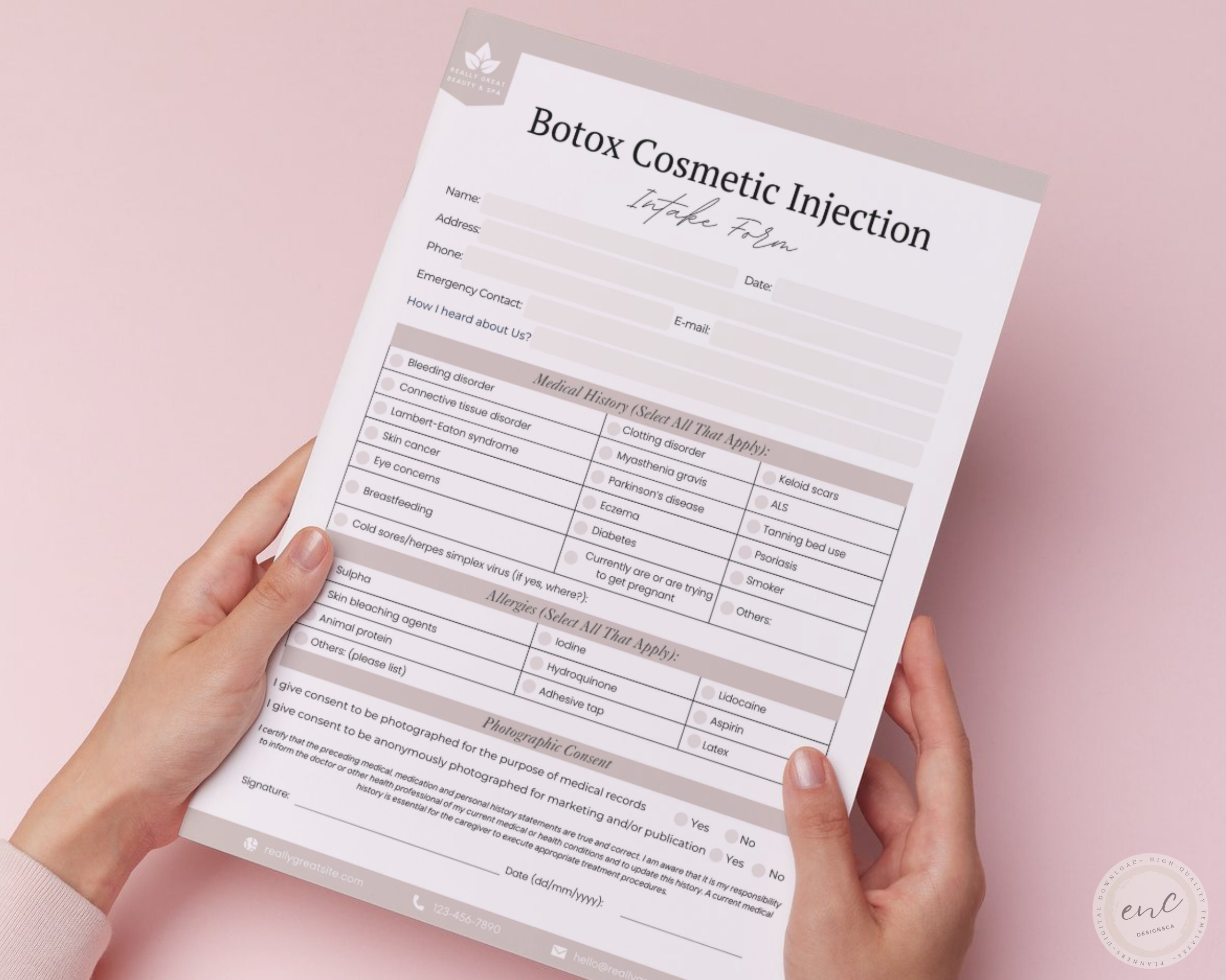 Editable Botox and Dermal Filler Forms, Medspa Templates (canva ...