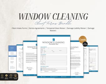 Window Cleaning Forms Bundle,Window Washing Service Agreement ,Editable Window Cleaning Businesses Kit,Window Cleaner Templates