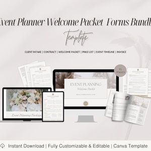 Event Planner Welcome Packet Bundle, Client Intake Forms (Canva Template)
