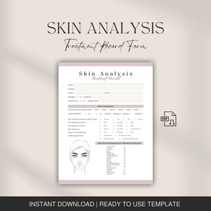 Esthetician Skin Analysis Form: Face Mapping & Fitzpatrick Scale (PDF Template)