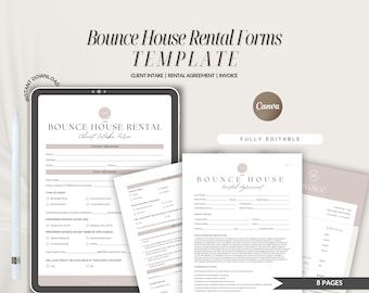 Bounce House Rental Forms Template: Editable Agreement (Canva)