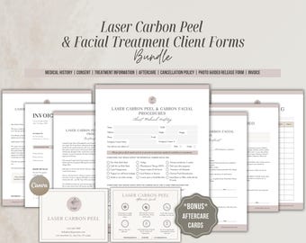 Paquete de formas faciales de peeling láser de carbono, plantilla editable para spa médico