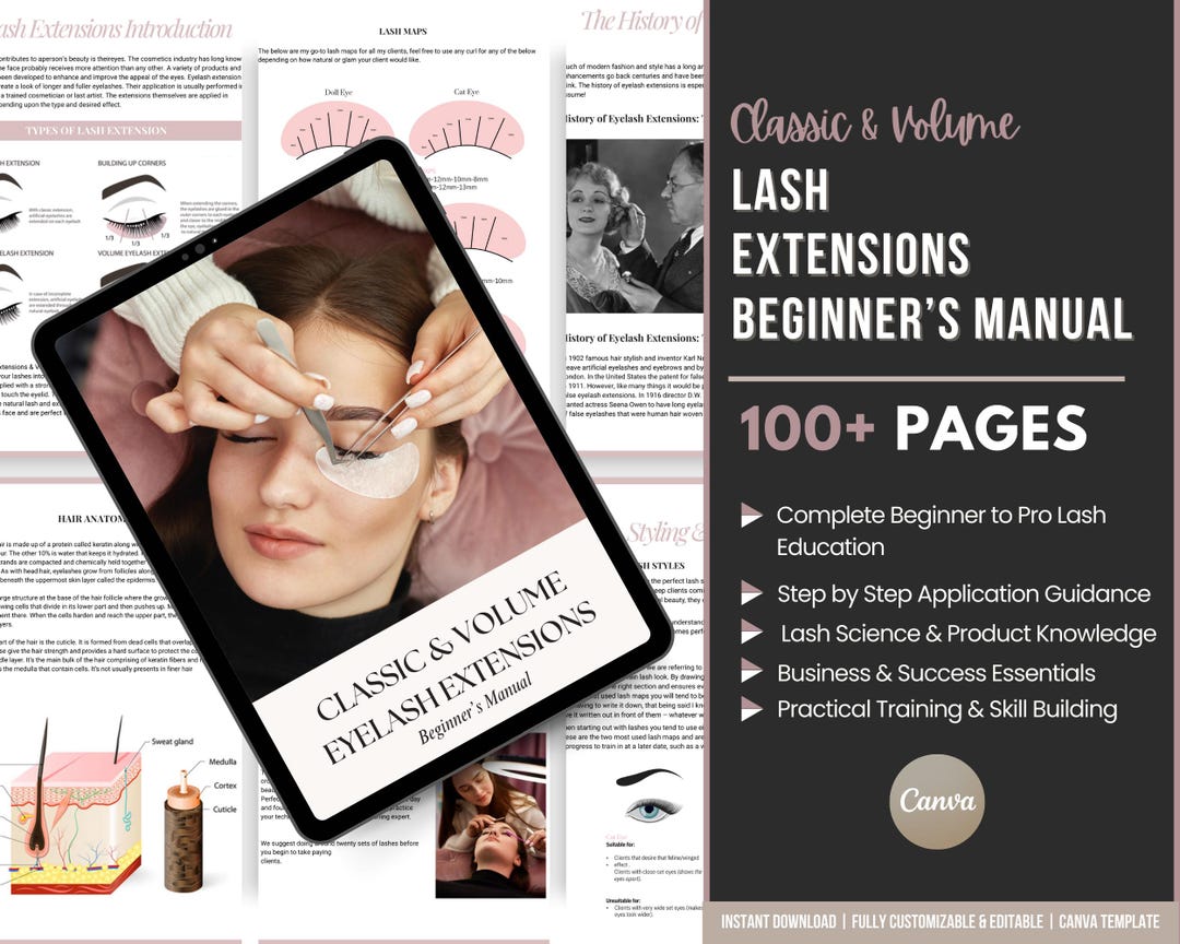 Lash Technician Beginner's Manual,eye Lash Extension Course Workbook ...