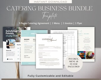 Catering Business Bundle Template,Editable Catering Business Bundle,Catering Agreement,Editable Catering,Catering Form,Catering Template