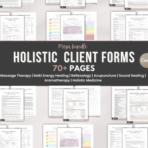 Ganzheitliche Kunden-Formular-Vorlagen-Bundle | Massage-Therapy, Reiki, Akupunktur (Canva)