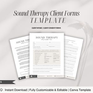 Sound Healing Therapy Forms,Sound Healing Client Consultation Forms,Consent Waiver Forms,Editable Sound Healing Template,Sound Bath Forms