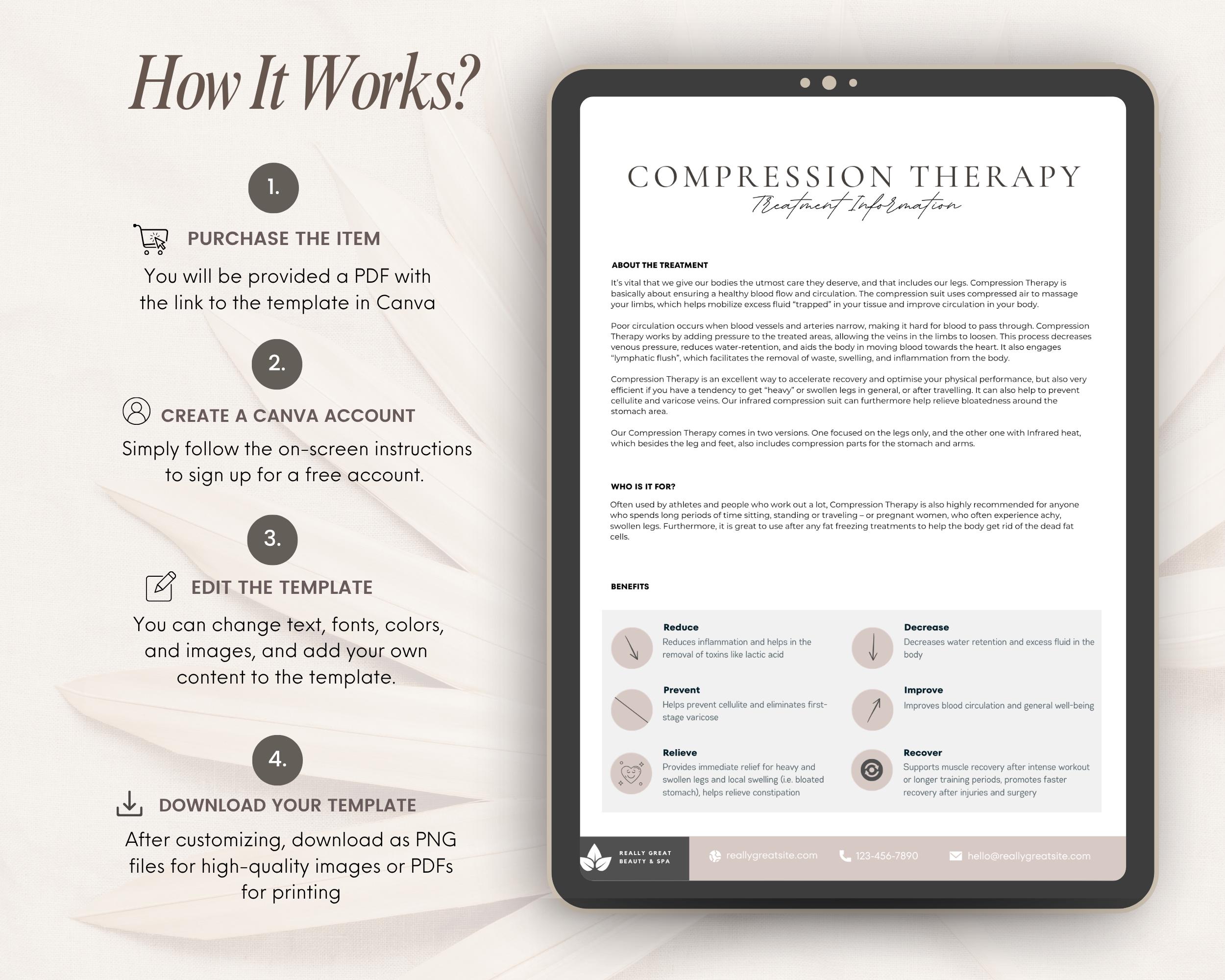Compression Therapy Client Intake Form: Editable Canva Template (PDF ...