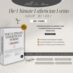 Ultimate Esthetician Med Spa Forms Bundle | Esthetician Forms | Med Spa Forms | Esthetician Consultation Form | Esthetician Consent Forms