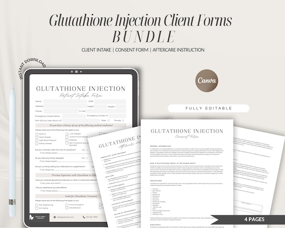 glutathione injection consent form Beauty IV Drip Therapy
