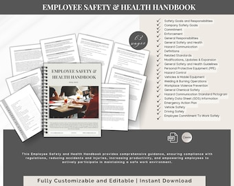 Sjabloon handboek voor werknemersveiligheid voor gezondheidsbeleid en procedures op het werk