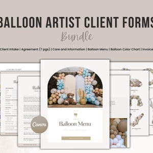 Balloon Artist Client Forms Bundle Template for Event Decor Services | Client Intake Form, Event Details Sheet, Liability Waiver & Terms