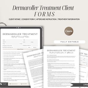 Formularze konsultacyjne Dermaroller, Edytowalne formularze klienta Dermaroller, Formularze zgody Dermaroller, Formularze przyjęcia Dermaroller, Formularze kosmetologa