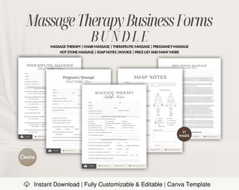 Bearbeitbares Massage-Therapeuten-Formular-Bundle, Spa SOAP-Notizen (digitaler Download)