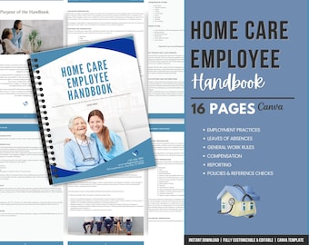 Home Care Employee Handbook | Agency Policy & Procedures (Canva Editable, PDF)