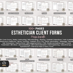 Kosmetikerin bildet Mega Bundle, Medspa Zustimmung & Nachsorge (Canva bearbeitbar, digitaler Download)