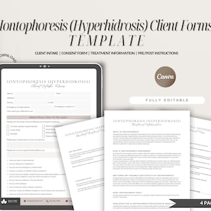 イオントフォレシス多汗症相談フォーム、編集可能な同意書（Canva）