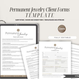 Formulaires de consultation pour bijouterie permanente,Formulaires de consentement pour bijouterie permanente,Trousse de démarrage d'entreprise pour bijouterie permanente,Formulaire de responsabilité civile bijouterie permanente