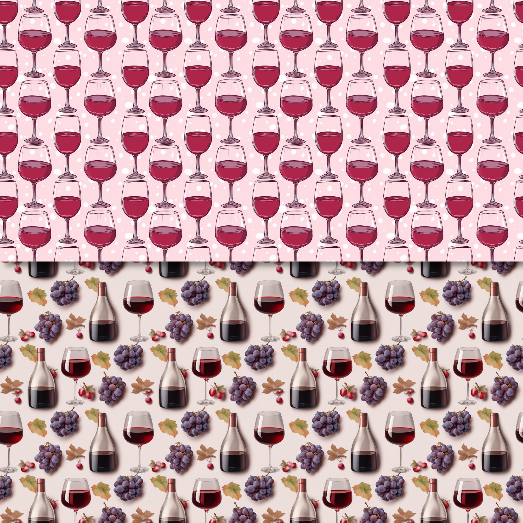 Vintage Vineyard - 10 Wine-themed Seamless Patterns - Etsy