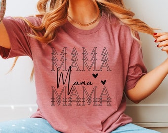 Mama Mothers Day Shirt Gift for New Mom, Girl Mom Boy Mom Mommy Tshirt, Retro Mama T Shirt