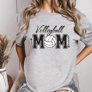 Custom Volleyabll Mom Shirt, Personalized Volleyball Mom TShirt, Volleyball Mama Shirt, Gift for Mom, Game Day Shirt, College Volleyball Tee